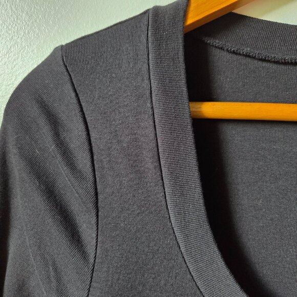 EUC LIKE NEW J CREW BLACK SCOOP NECK HALF SLEEVES SOFT TEE SIZE LARGE - Picture 7 of 14